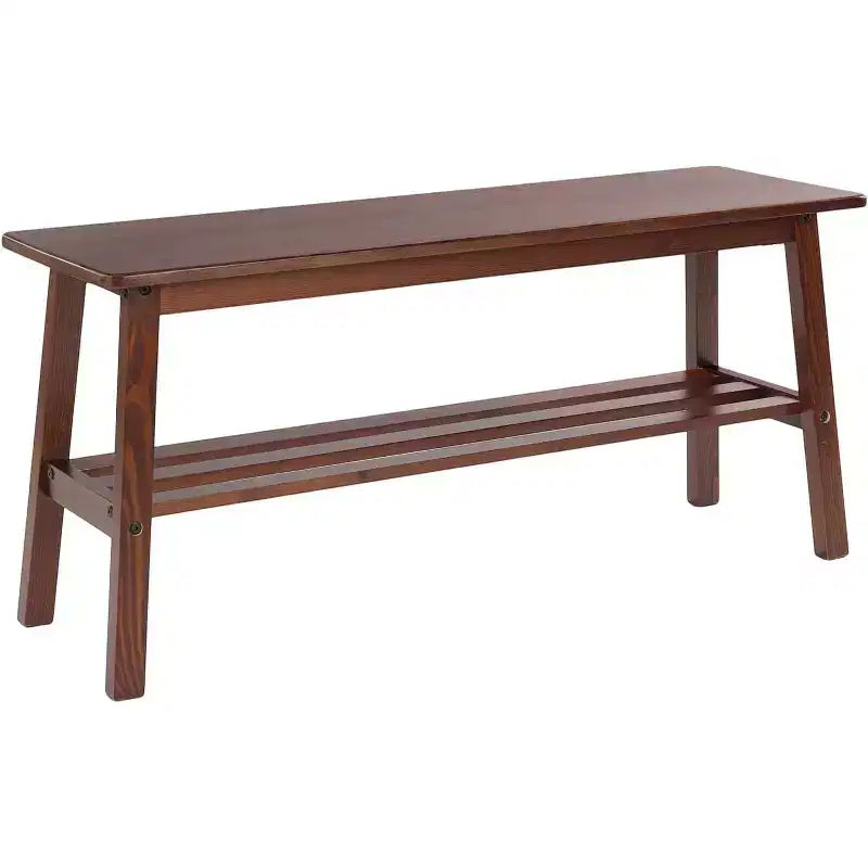 Banc de salle à manger VINGLI en bois massif 39, banc en bois pour entrée, chambre à coucher, avec rangement pour chaussures