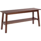 Banc de salle à manger VINGLI en bois massif 39, banc en bois pour entrée, chambre à coucher, avec rangement pour chaussures