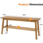 Banc de salle à manger VINGLI en bois massif 39, banc en bois pour entrée, chambre à coucher, avec rangement pour chaussures