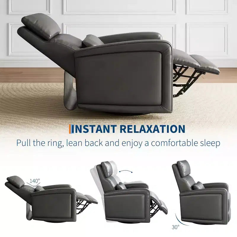 Fauteuil inclinable manuel, fauteuil à bascule pivotant à 360°, canapé simple avec dossier ergonomique, adapté au salon
