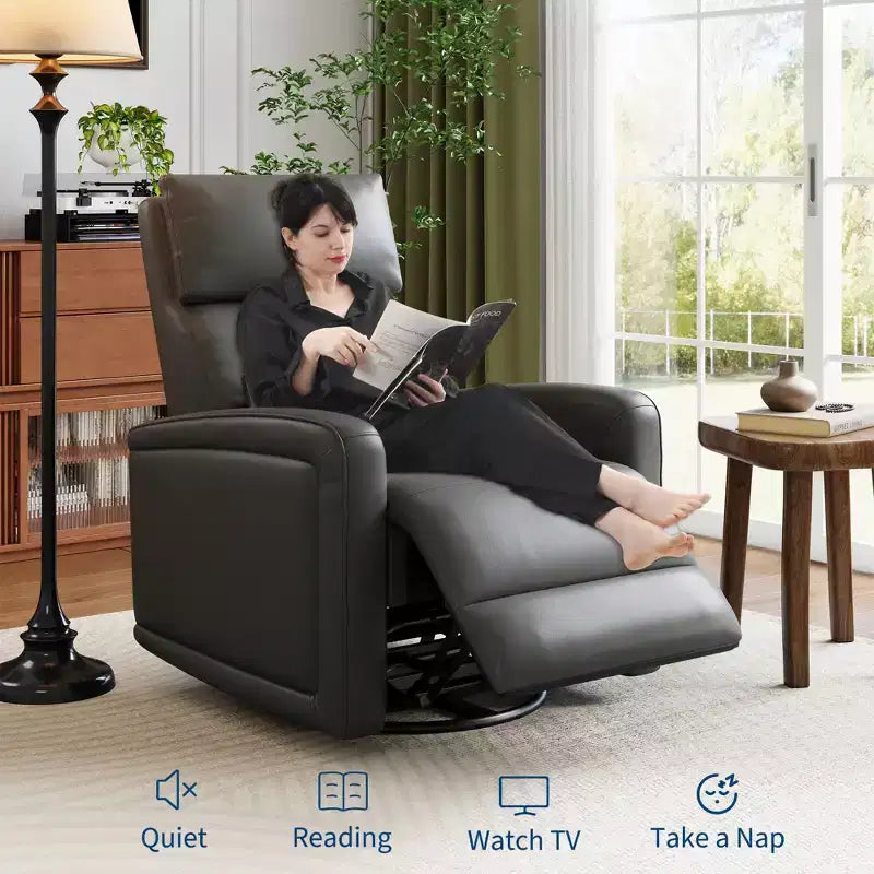 Fauteuil inclinable manuel, fauteuil à bascule pivotant à 360°, canapé simple avec dossier ergonomique, adapté au salon