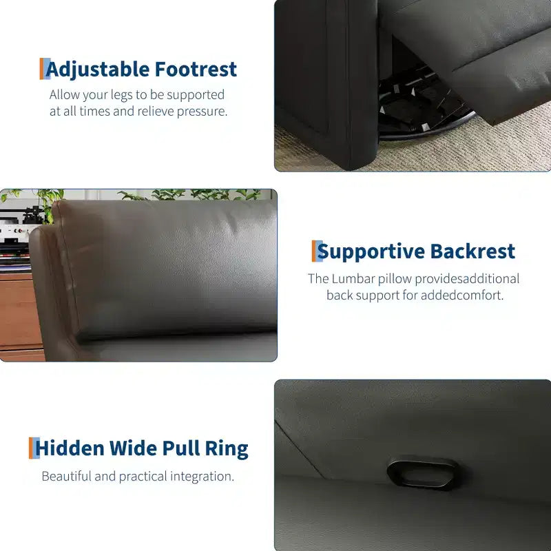 Fauteuil inclinable manuel, fauteuil à bascule pivotant à 360°, canapé simple avec dossier ergonomique, adapté au salon