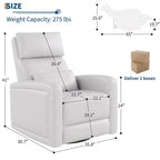 Fauteuil inclinable manuel, fauteuil à bascule pivotant à 360°, canapé simple avec dossier ergonomique, adapté au salon