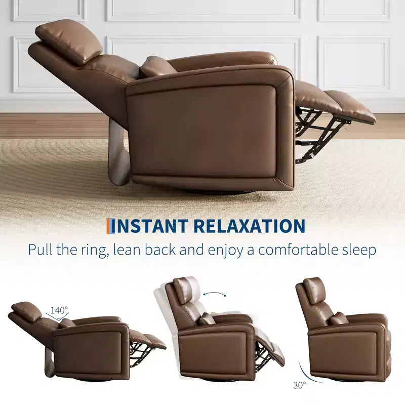 Fauteuil inclinable manuel, fauteuil à bascule pivotant à 360°, canapé simple avec dossier ergonomique, adapté au salon