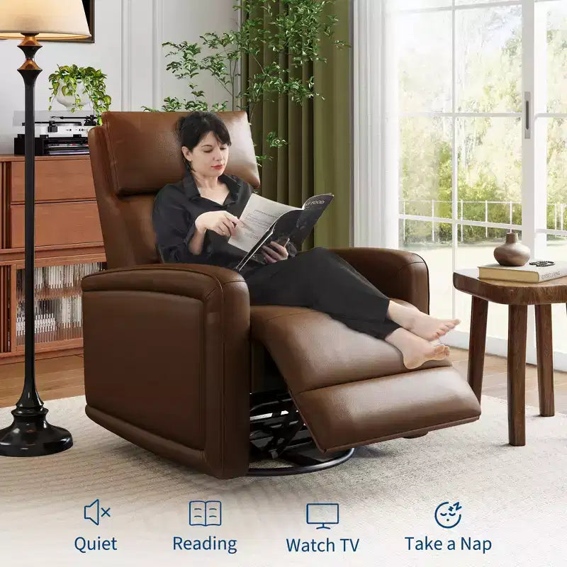 Fauteuil inclinable manuel, fauteuil à bascule pivotant à 360°, canapé simple avec dossier ergonomique, adapté au salon
