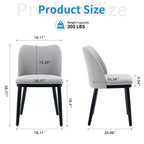 COZONY Lot de 2 chaises de salle à manger, chaises d'appoint modernes rembourrées en tissu avec assise matelassée et pieds en bois, chaises de salle à manger, cuisine et salon