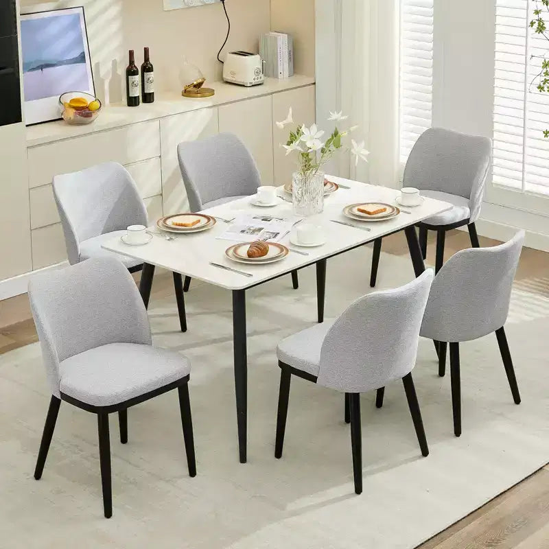 COZONY Lot de 2 chaises de salle à manger, chaises d'appoint modernes rembourrées en tissu avec assise matelassée et pieds en bois, chaises de salle à manger, cuisine et salon