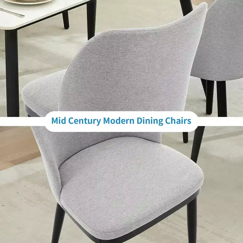 COZONY Lot de 2 chaises de salle à manger, chaises d'appoint modernes rembourrées en tissu avec assise matelassée et pieds en bois, chaises de salle à manger, cuisine et salon