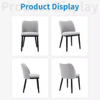 COZONY Lot de 2 chaises de salle à manger, chaises d'appoint modernes rembourrées en tissu avec assise matelassée et pieds en bois, chaises de salle à manger, cuisine et salon