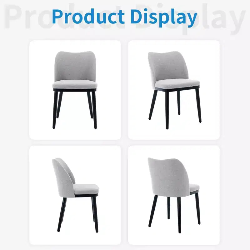 COZONY Lot de 2 chaises de salle à manger, chaises d'appoint modernes rembourrées en tissu avec assise matelassée et pieds en bois, chaises de salle à manger, cuisine et salon