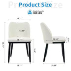 COZONY Lot de 2 chaises de salle à manger, chaises d'appoint modernes rembourrées en tissu avec assise matelassée et pieds en bois, chaises de salle à manger, cuisine et salon
