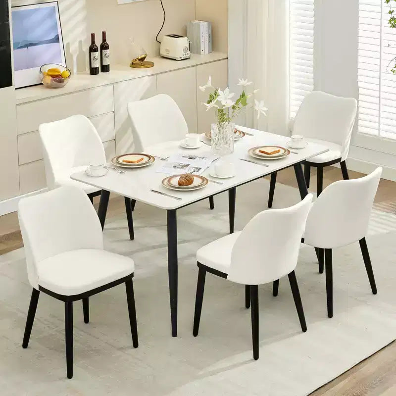 COZONY Lot de 2 chaises de salle à manger, chaises d'appoint modernes rembourrées en tissu avec assise matelassée et pieds en bois, chaises de salle à manger, cuisine et salon