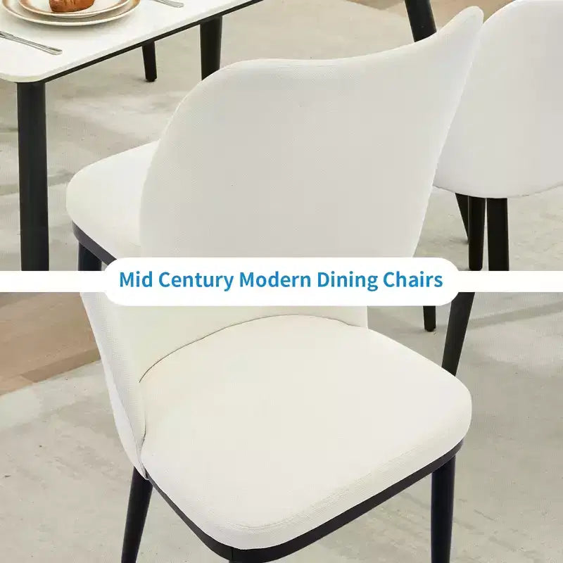 COZONY Lot de 2 chaises de salle à manger, chaises d'appoint modernes rembourrées en tissu avec assise matelassée et pieds en bois, chaises de salle à manger, cuisine et salon