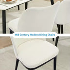 COZONY Lot de 2 chaises de salle à manger, chaises d'appoint modernes rembourrées en tissu avec assise matelassée et pieds en bois, chaises de salle à manger, cuisine et salon