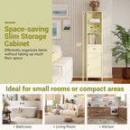Meuble Haut de Salle de Bain Costway 170 cm avec 3 Étagères Ouvertes, 1 Tiroir, Étagère Intérieure Réglable Blanc/Blanc cassé/Noir/Vert/Gris