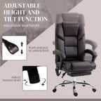 Fauteuil de massage de bureau Okak avec 6 points de vibration et fonction chauffante, chaise de bureau avec repose-pieds et fonction d'inclinaison, chaise confortable pour le bureau et l'étude