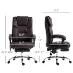 Fauteuil de massage de bureau Okak avec 6 points de vibration et fonction chauffante, chaise de bureau avec repose-pieds et fonction d'inclinaison, chaise confortable pour le bureau et l'étude