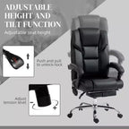Fauteuil de massage de bureau Okak avec 6 points de vibration et fonction chauffante, chaise de bureau avec repose-pieds et fonction d'inclinaison, chaise confortable pour le bureau et l'étude