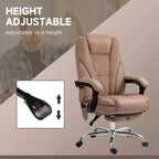 Chaise de Bureau Massante Okak avec 6 Points de Vibration, Chaise de Bureau Chauffante avec Dossier Inclinable et Hauteur Réglable, Chaise Pivotante pour Étude, Bureau