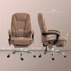 Chaise de Bureau Massante Okak avec 6 Points de Vibration, Chaise de Bureau Chauffante avec Dossier Inclinable et Hauteur Réglable, Chaise Pivotante pour Étude, Bureau