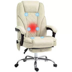 Chaise de Bureau Massante Okak avec 6 Points de Vibration, Chaise de Bureau Chauffante avec Dossier Inclinable et Hauteur Réglable, Chaise Pivotante pour Étude, Bureau
