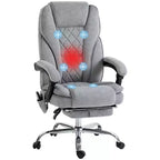 Chaise de Bureau Massante Okak avec 6 Points de Vibration, Chaise de Bureau Chauffante avec Dossier Inclinable et Hauteur Réglable, Chaise Pivotante pour Étude, Bureau