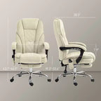 Chaise de Bureau Massante Okak avec 6 Points de Vibration, Chaise de Bureau Chauffante avec Dossier Inclinable et Hauteur Réglable, Chaise Pivotante pour Étude, Bureau