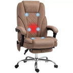 Chaise de Bureau Massante Okak avec 6 Points de Vibration, Chaise de Bureau Chauffante avec Dossier Inclinable et Hauteur Réglable, Chaise Pivotante pour Étude, Bureau