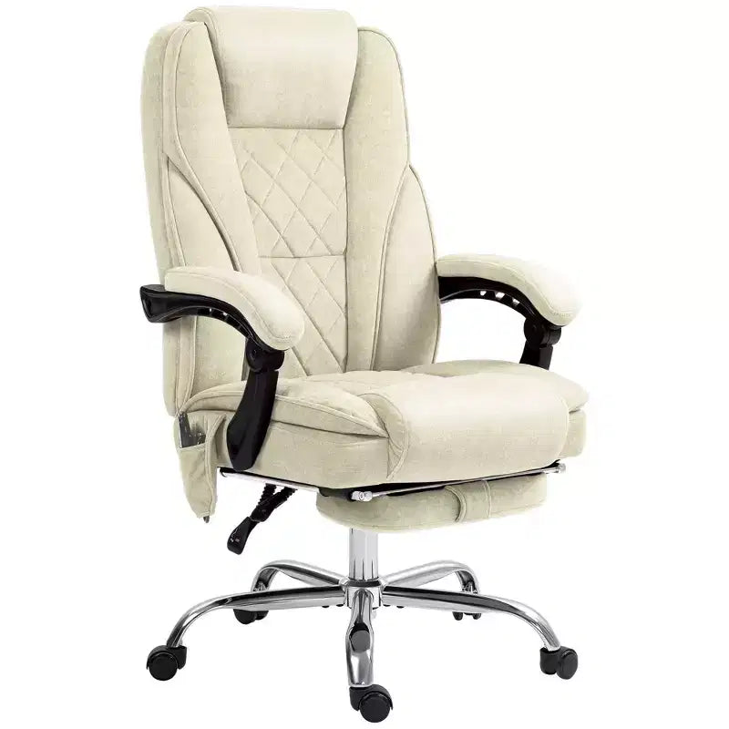 Chaise de Bureau Massante Okak avec 6 Points de Vibration, Chaise de Bureau Chauffante avec Dossier Inclinable et Hauteur Réglable, Chaise Pivotante pour Étude, Bureau