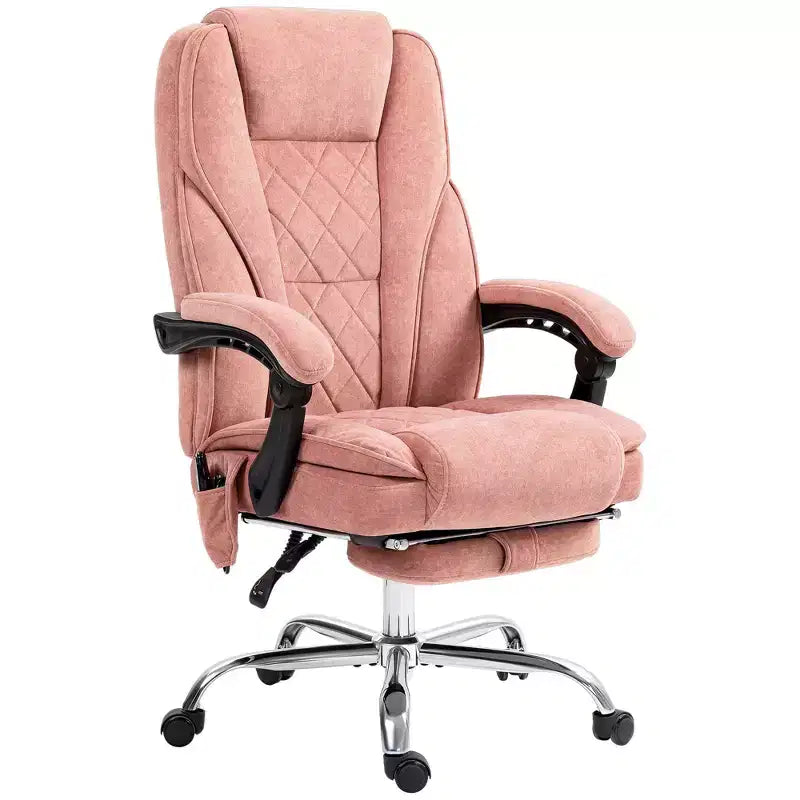 Chaise de Bureau Massante Okak avec 6 Points de Vibration, Chaise de Bureau Chauffante avec Dossier Inclinable et Hauteur Réglable, Chaise Pivotante pour Étude, Bureau