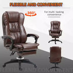 Fauteuil de bureau de direction Okak Massage avec vibration à 6 points, fauteuil inclinable pivotant avec repose-pieds rétractable, fauteuil confortable pour la maison, le bureau