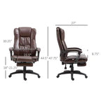 Fauteuil de bureau de direction Okak Massage avec vibration à 6 points, fauteuil inclinable pivotant avec repose-pieds rétractable, fauteuil confortable pour la maison, le bureau