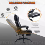 Fauteuil de bureau de direction Okak Massage avec vibration à 6 points, fauteuil inclinable pivotant avec repose-pieds rétractable, fauteuil confortable pour la maison, le bureau