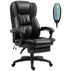 Fauteuil de bureau de direction Okak Massage avec vibration à 6 points, fauteuil inclinable pivotant avec repose-pieds rétractable, fauteuil confortable pour la maison, le bureau