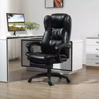Fauteuil de bureau de direction Okak Massage avec vibration à 6 points, fauteuil inclinable pivotant avec repose-pieds rétractable, fauteuil confortable pour la maison, le bureau