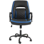 Chaise de jeu Okak avec accoudoirs, chaise croisée avec roulettes, chaise d'ordinateur rembourrée pour étude, bureau, salle de jeux