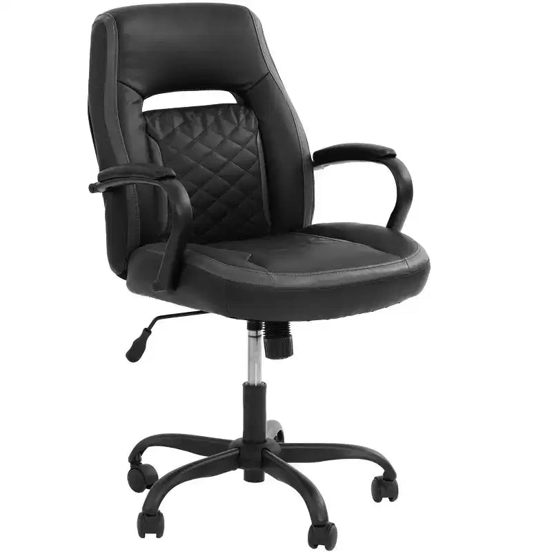 Chaise de jeu Okak avec accoudoirs, chaise croisée avec roulettes, chaise d'ordinateur rembourrée pour étude, bureau, salle de jeux