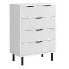 Commode 5 tiroirs, commode 5 tiroirs avec pieds en métal, chiffonnier haut, armoire de rangement en bois pour salon, couloir
