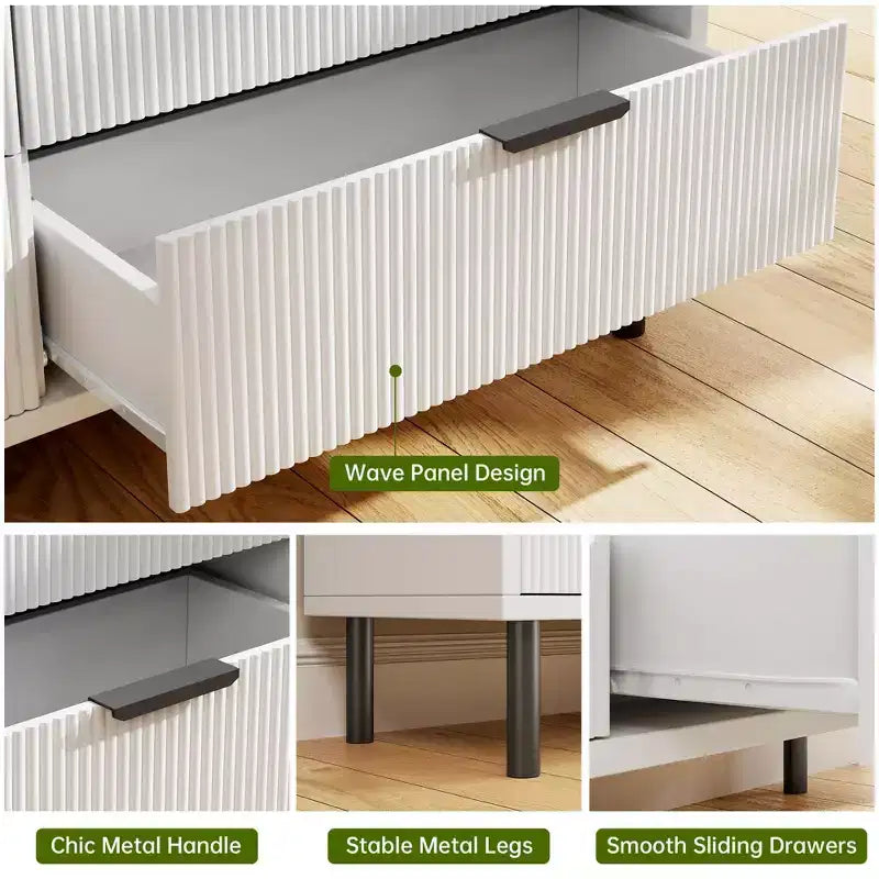 Commode 5 tiroirs, commode 5 tiroirs avec pieds en métal, chiffonnier haut, armoire de rangement en bois pour salon, couloir