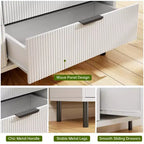 Commode 5 tiroirs, commode 5 tiroirs avec pieds en métal, chiffonnier haut, armoire de rangement en bois pour salon, couloir