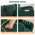 Fauteuil à bascule berçant de 136 kg, Rembourré en teddy avec pieds en bois pour salon, chambre et crèche, Poches latérales incluses