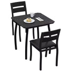 Dining Table Set for 2, Farmhouse 3 Piece Kitchen Table and Chair Set with Upholstered Chair, Metal Frame Dining Room Table and Chairs