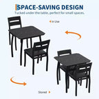 Ensemble table et chaises de salle à manger pour 2, table de cuisine 3 pièces de style fermier avec chaises rembourrées, table et chaises de salle à manger à structure métallique
