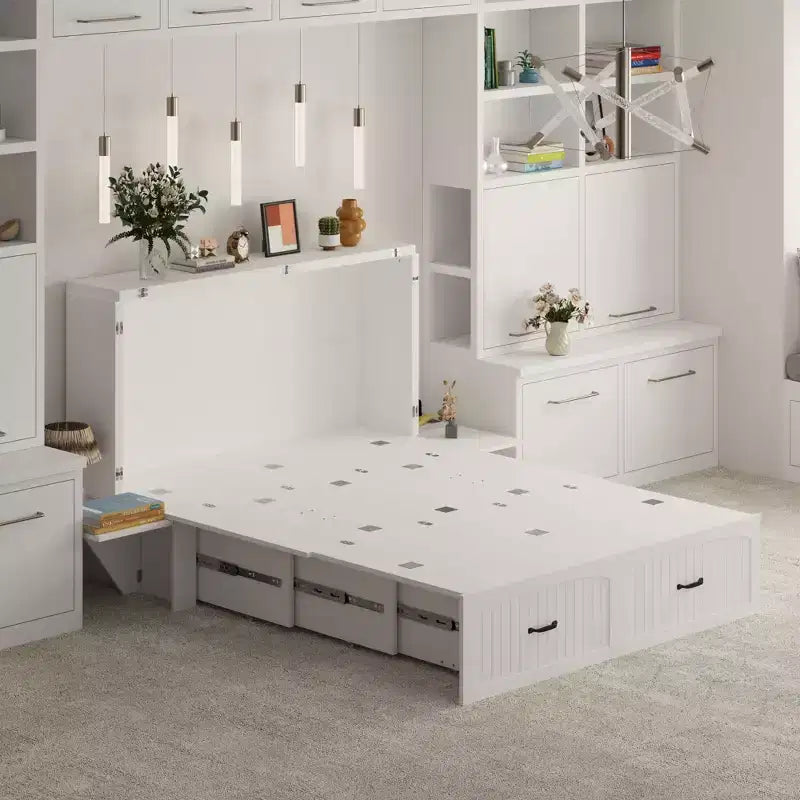 Lit escamotable grand format Famapy Space : Conception pliable, rangement intégré Idéal pour les chambres à coucher