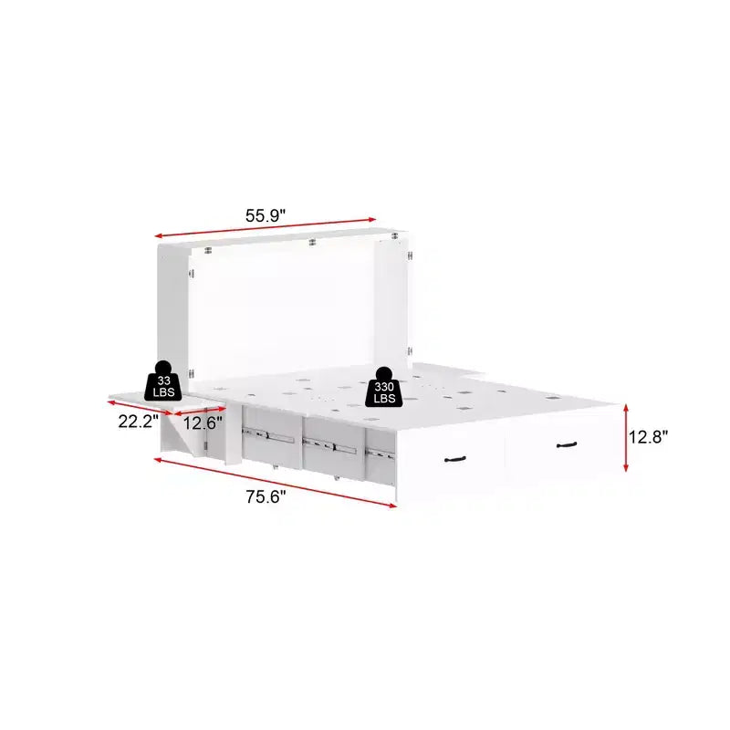 Lit escamotable grand format Famapy Space : Conception pliable, rangement intégré Idéal pour les chambres à coucher