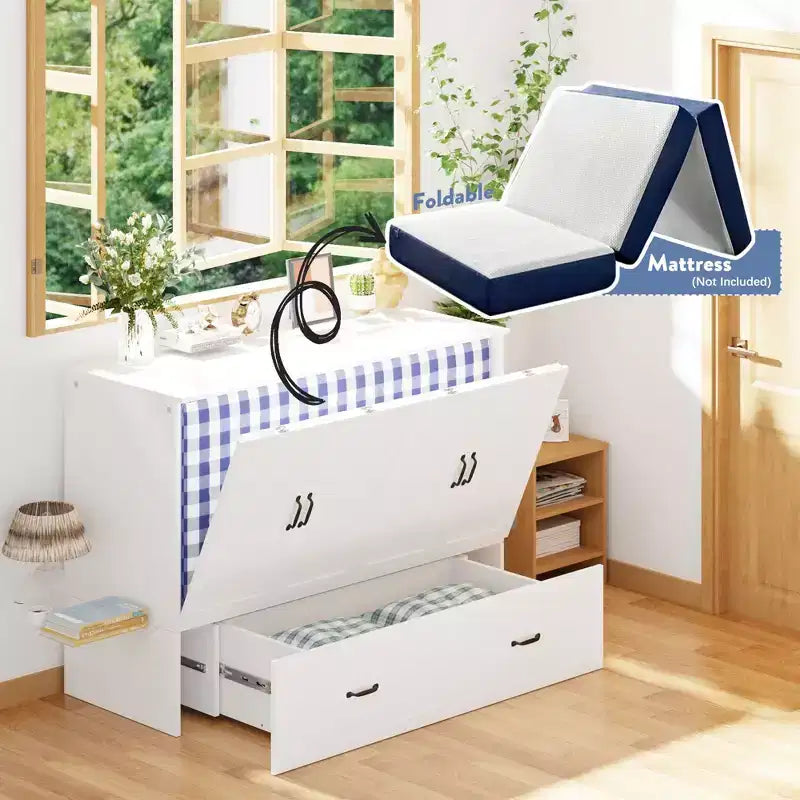 Lit escamotable grand format Famapy Space : Conception pliable, rangement intégré Idéal pour les chambres à coucher