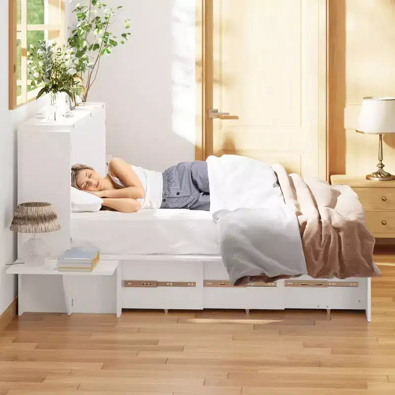 Lit escamotable grand format Famapy Space : Conception pliable, rangement intégré Idéal pour les chambres à coucher