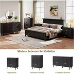 Commode à 3 tiroirs cannelés, chiffonnier de 71 cm de large avec dispositif anti-basculement, table de chevet haute en bois avec rangement et pieds en métal pour chambre, couloir