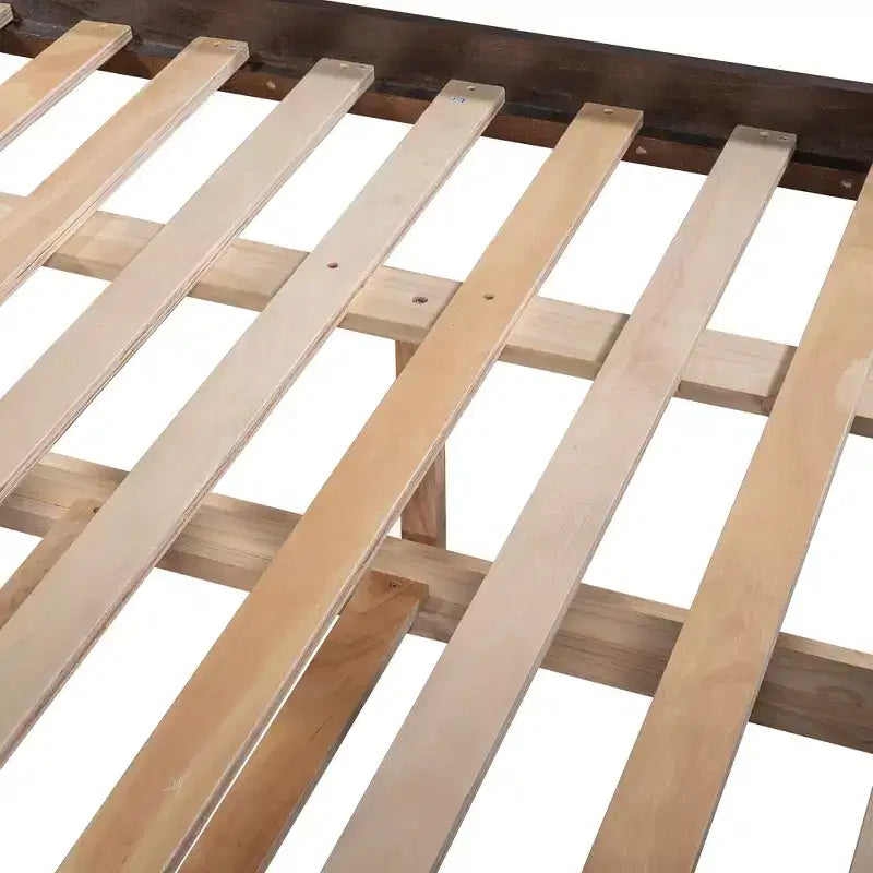 Lit superposé gigogne, lit superposé double en bois avec lit gigogne, cadre de lit superposé en bois massif avec garde-corps et échelle