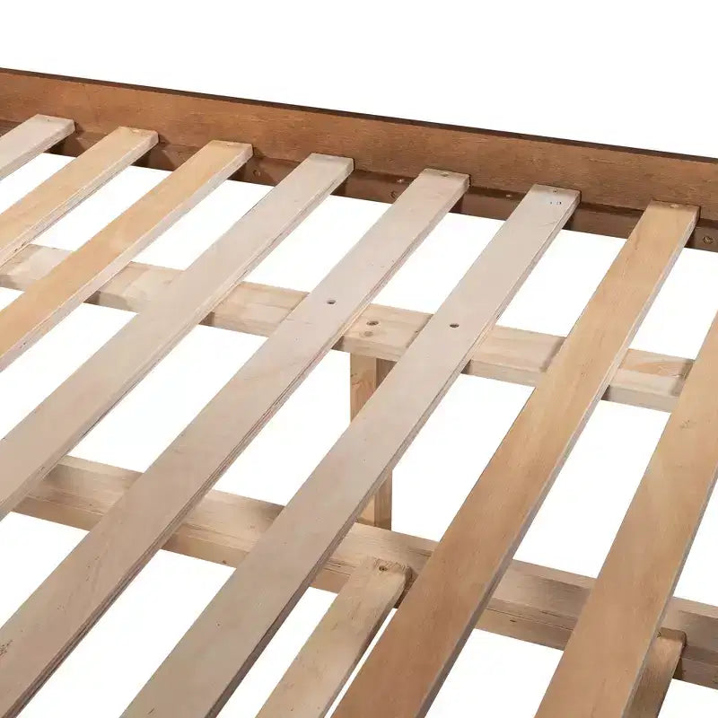 Lit superposé gigogne, lit superposé double en bois avec lit gigogne, cadre de lit superposé en bois massif avec garde-corps et échelle